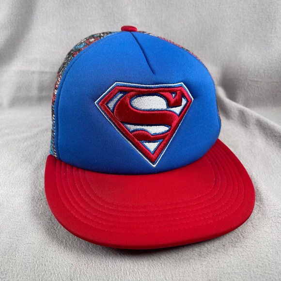 DC Comics Superman Hat Boys Snapback Trucker Cap‎ Mesh Back - Picture 1 of 11